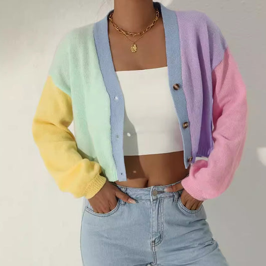 Cardigan de Sarah en maille color-block – Schiara