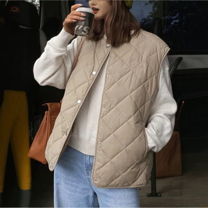 Gilet de Julie matelassé losange, col rond – Schiara